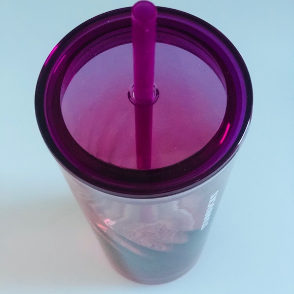 Ombre glass tumbler- coral & plum gradient - Picture 7 of 9